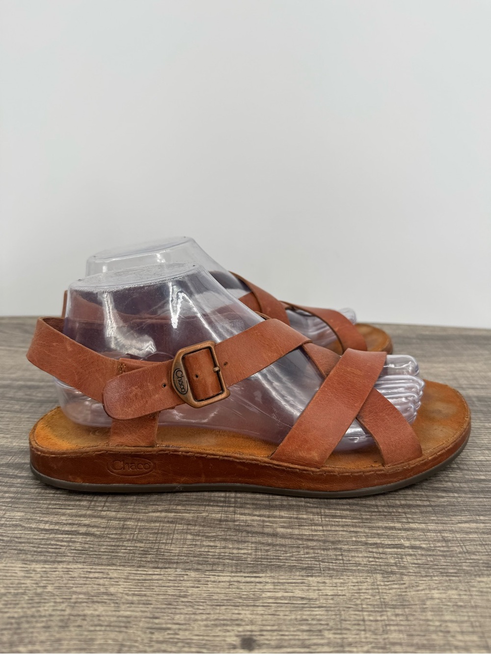 Chaco Wayfarer Rust Brown Leather Womens Straps Buckle Sandals - Picture 5 of 11